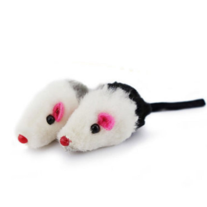 HKM-5488445 Natural Rabbit Fur Fake Mouse Cat Toy - 5 Pack
