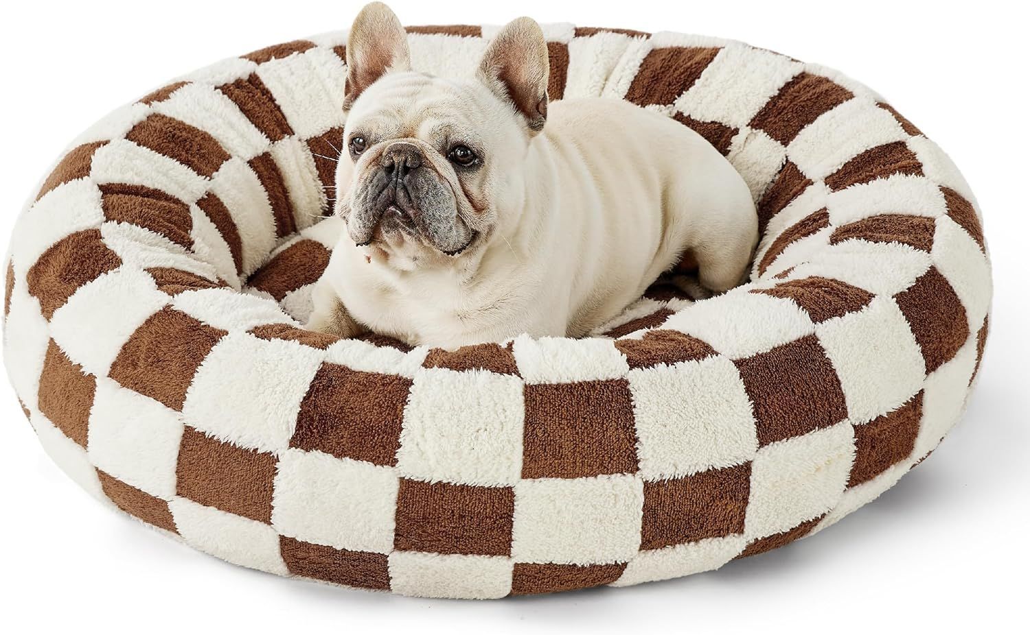 HKM-5488829 Cozy Round Universal Pet Bed in Various Plaid Patterns for Dogs