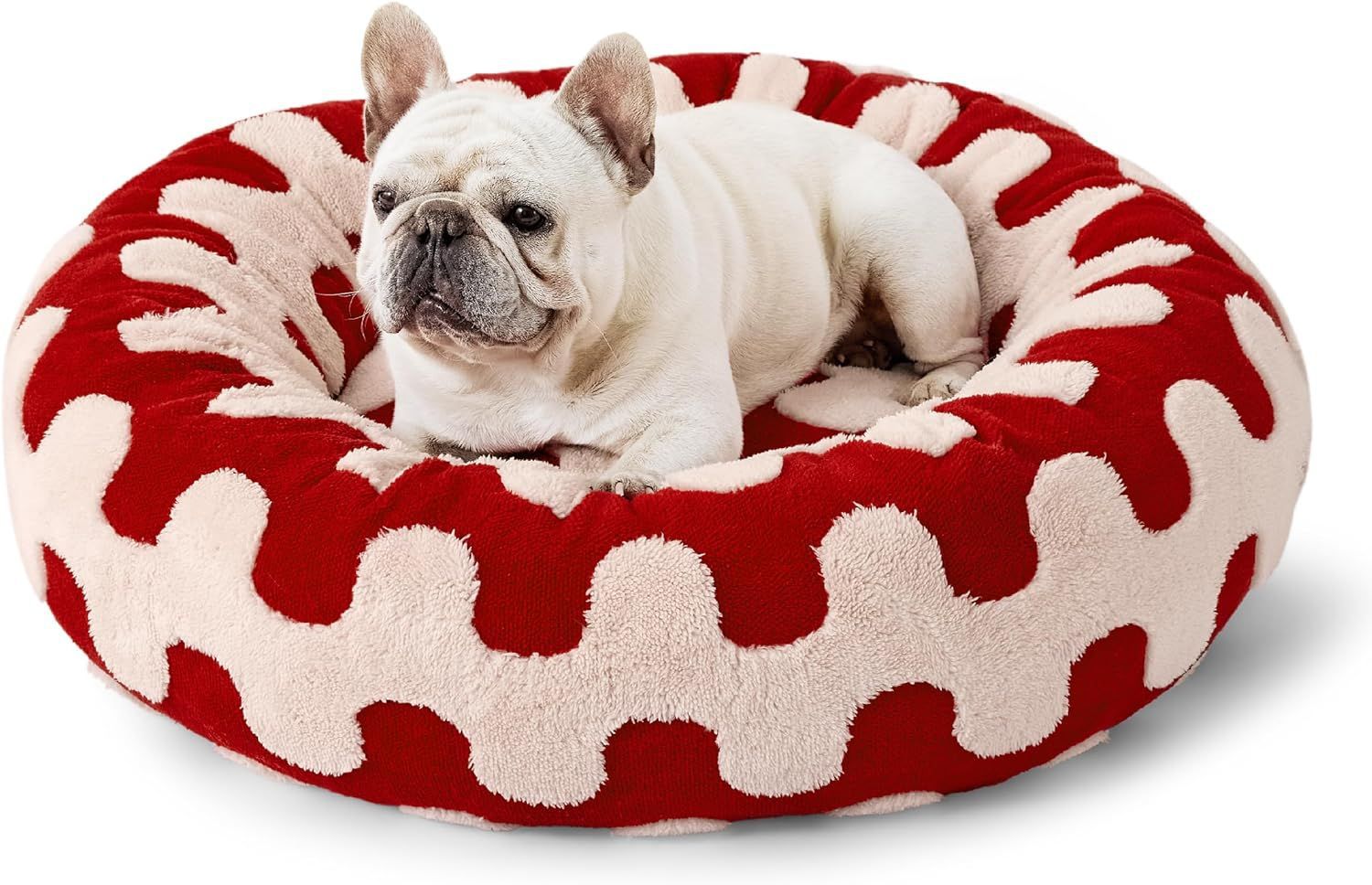 HKM-5488829 Cozy Round Universal Pet Bed in Various Plaid Patterns for Dogs