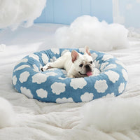 HKM-5488829 Cozy Round Universal Pet Bed in Various Plaid Patterns for Dogs