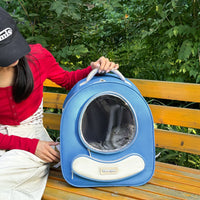 HKM-549139 Large Capacity Breathable Pet Backpack - Space Capsule Design in Blue, Red, Khaki, and Green