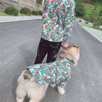 HKM-5492925 Casual Tropical Rain Forest Printed Pet Shirt for Everyday Wear