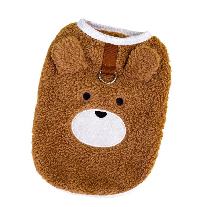 HKM-5493309 Fleece-Lined Casual Teddy Bear Pet Clothing for Bichon Frise and Poodle