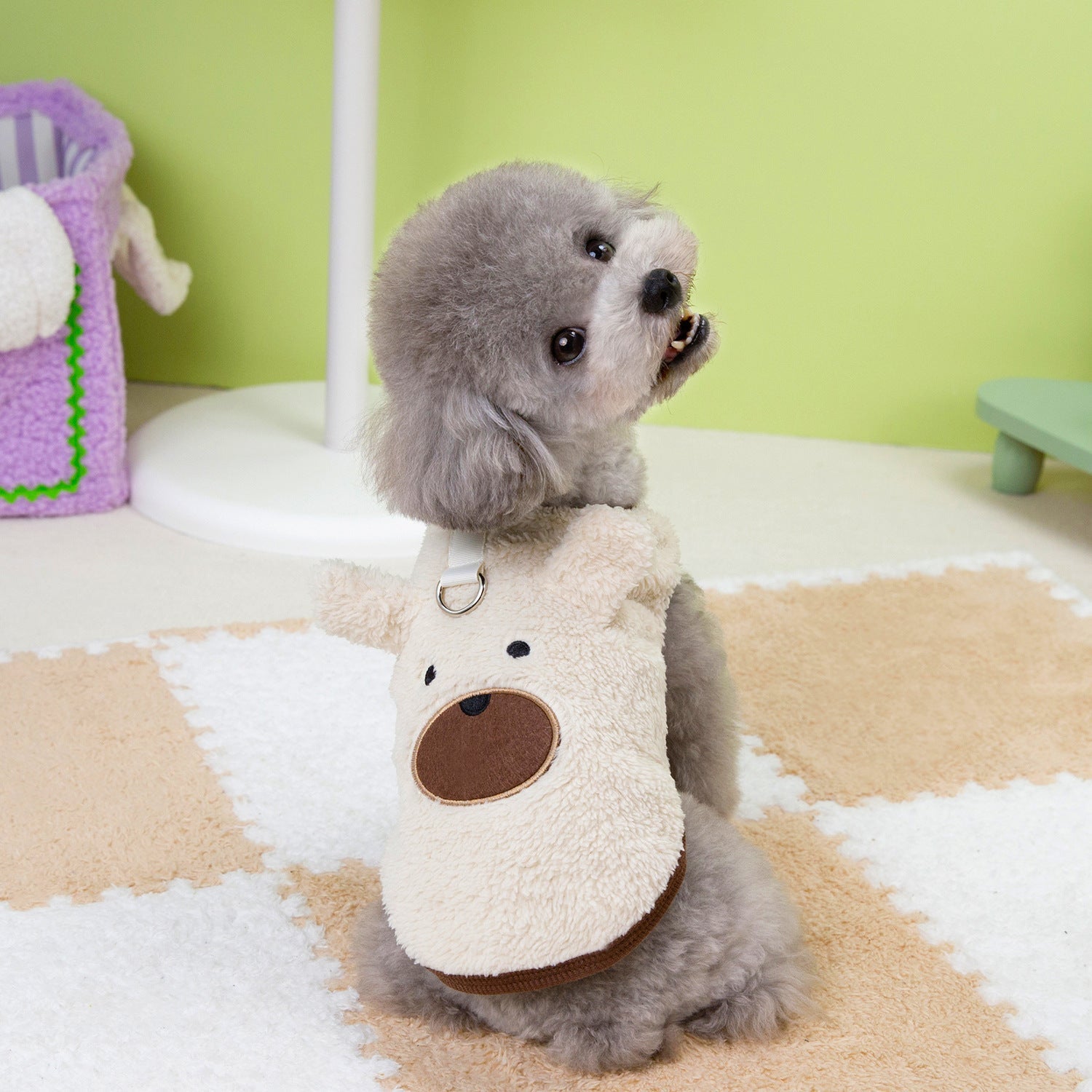 HKM-5493309 Fleece-Lined Casual Teddy Bear Pet Clothing for Bichon Frise and Poodle