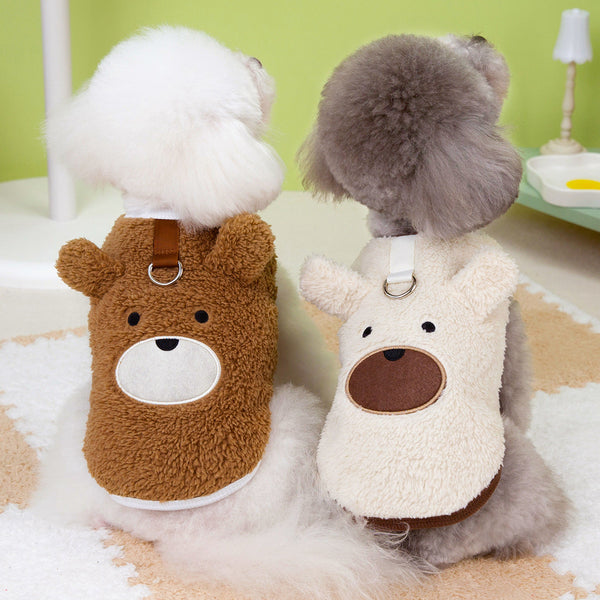 HKM-5493309 Fleece-Lined Casual Teddy Bear Pet Clothing for Bichon Frise and Poodle