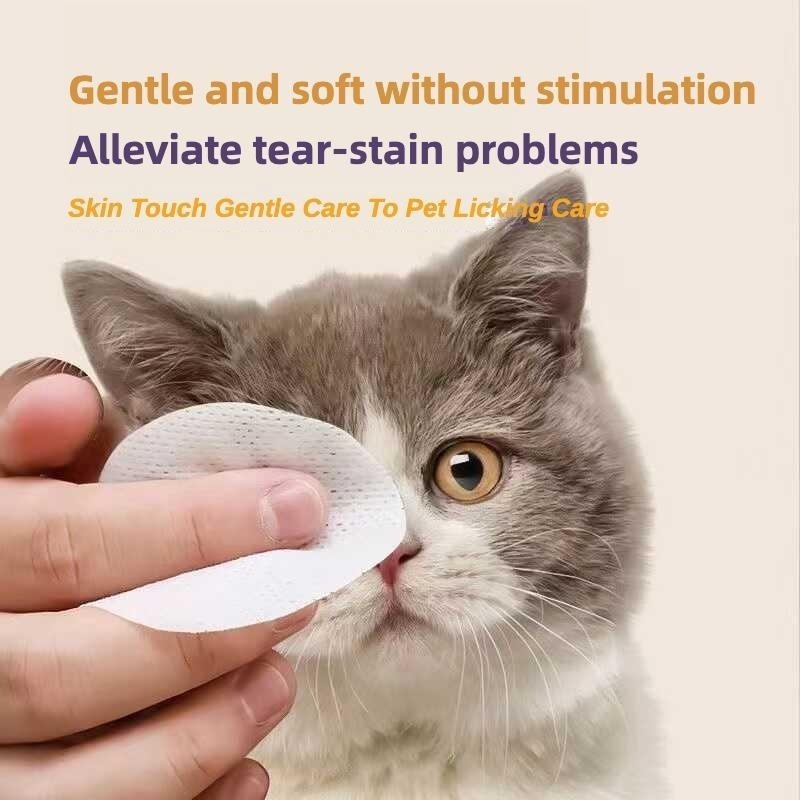 HKM-5494205 Pet Eye Wipes - 200 Count, Tear Stain Remover for Dogs and Cats, Gentle and Hypoallergenic Cleaning Pads