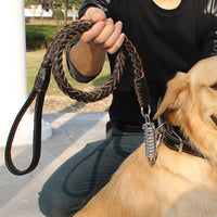 HKM-5494333 Durable Eight-Strand Cowhide Spring Traction Rope for Pets