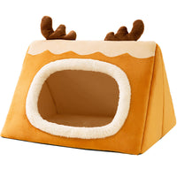 HKM-5494589 Cozy Triangle Elk Cat Nest for Autumn & Winter - Multiple Sizes Available