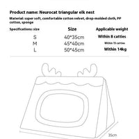 HKM-5494589 Cozy Triangle Elk Cat Nest for Autumn & Winter - Multiple Sizes Available