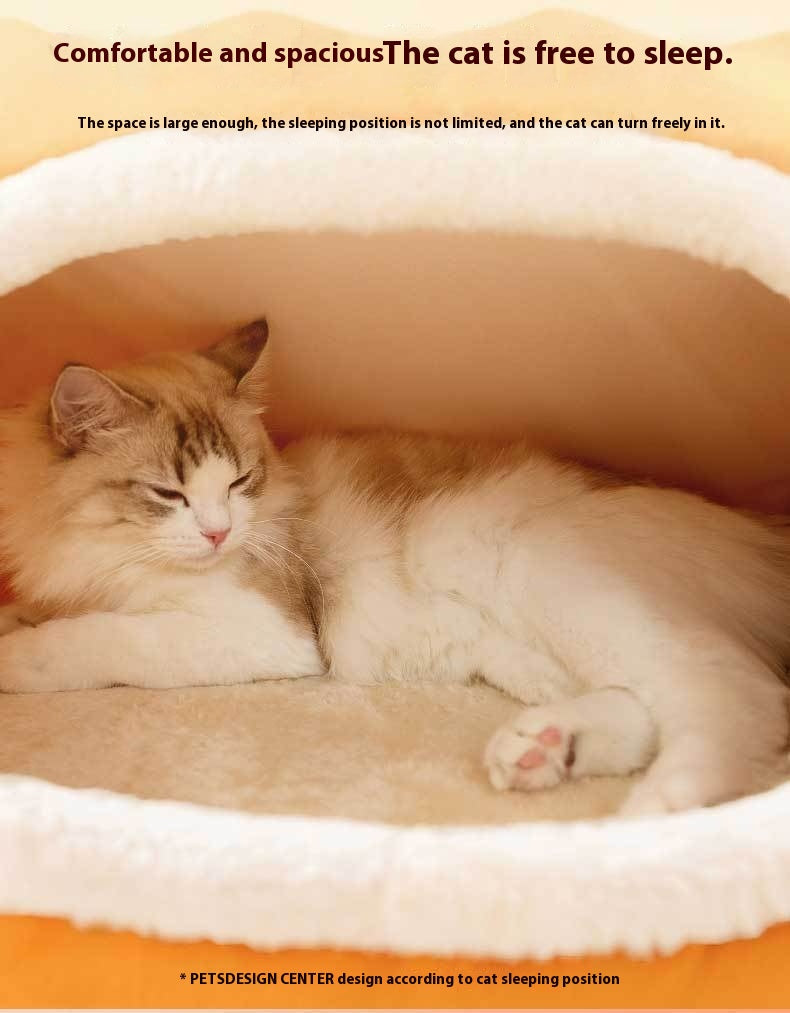 HKM-5494589 Cozy Triangle Elk Cat Nest for Autumn & Winter - Multiple Sizes Available