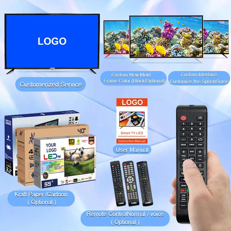 HKM-549459 Frameless 4K UHD Smart LED TV - Available in 32, 40, 43, 49, 55 Inch Sizes