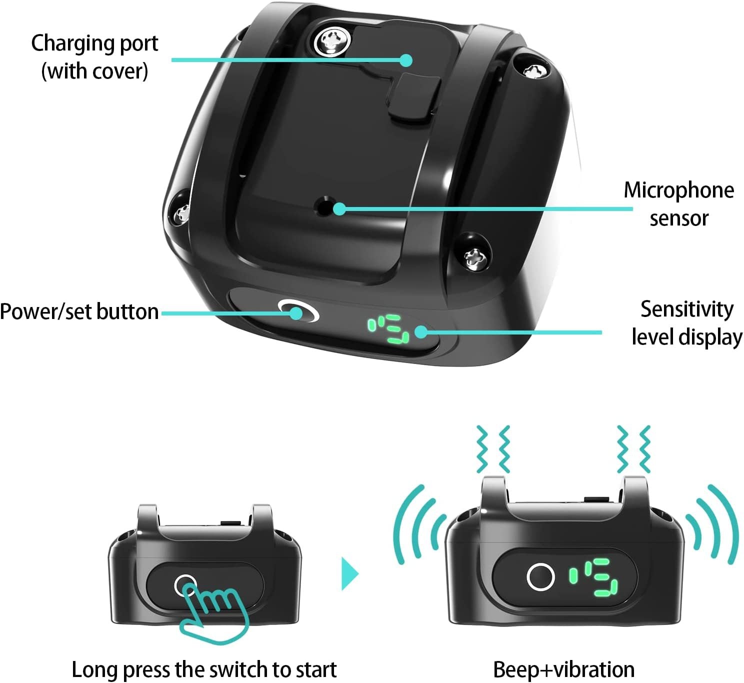 HKM-5496509 Smart Bark Stopper with Adjustable Sensitivity and Waterproof Design