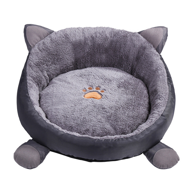 HKM-5498557 Cozy Removable and Washable Plus Velvet Round Pet Nest Pad