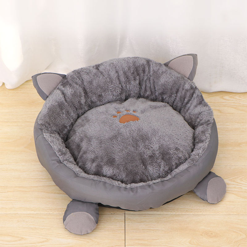 HKM-5498557 Cozy Removable and Washable Plus Velvet Round Pet Nest Pad