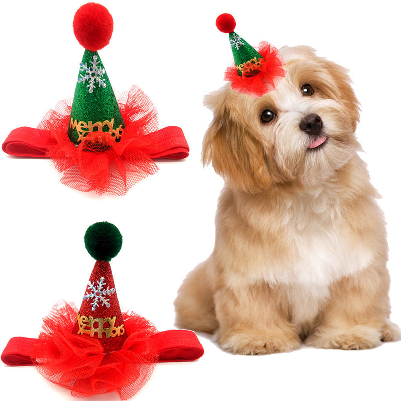 HKM-5499325 Christmas Themed Adjustable Pet Hat - Comfortable PU Material, Two Styles Available, Perfect for Festivities and Everyday Wear