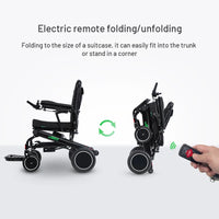 HKM-549971 Foldable Electric Wheelchair with Electromagnetic Brake System, 120KG Capacity, Dual 180W Motors, 20km Driving Range, Aluminum Alloy Frame