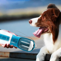 HKM-549971 Portable 3-in-1 Pet Water Bottle with Food Compartment and Waste Bag Holder