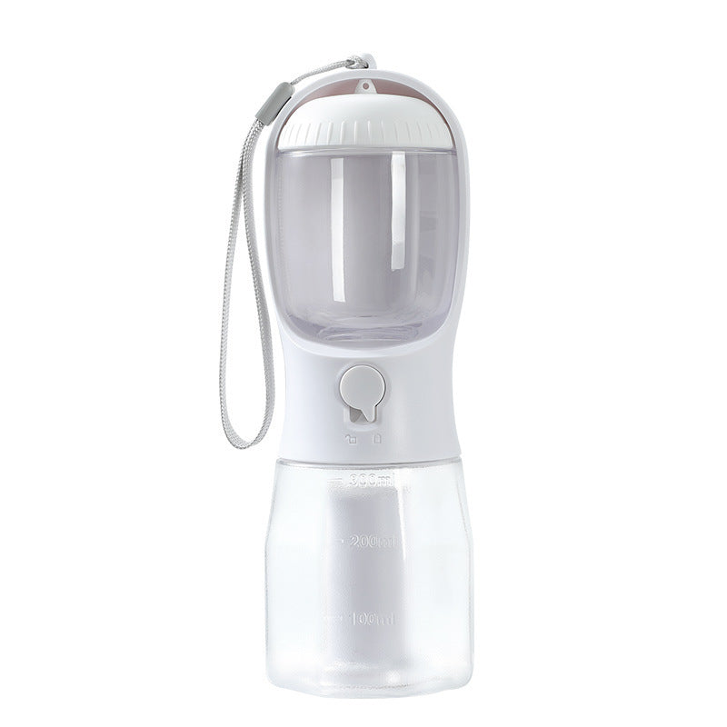 HKM-549971 Portable 3-in-1 Pet Water Bottle with Food Compartment and Waste Bag Holder