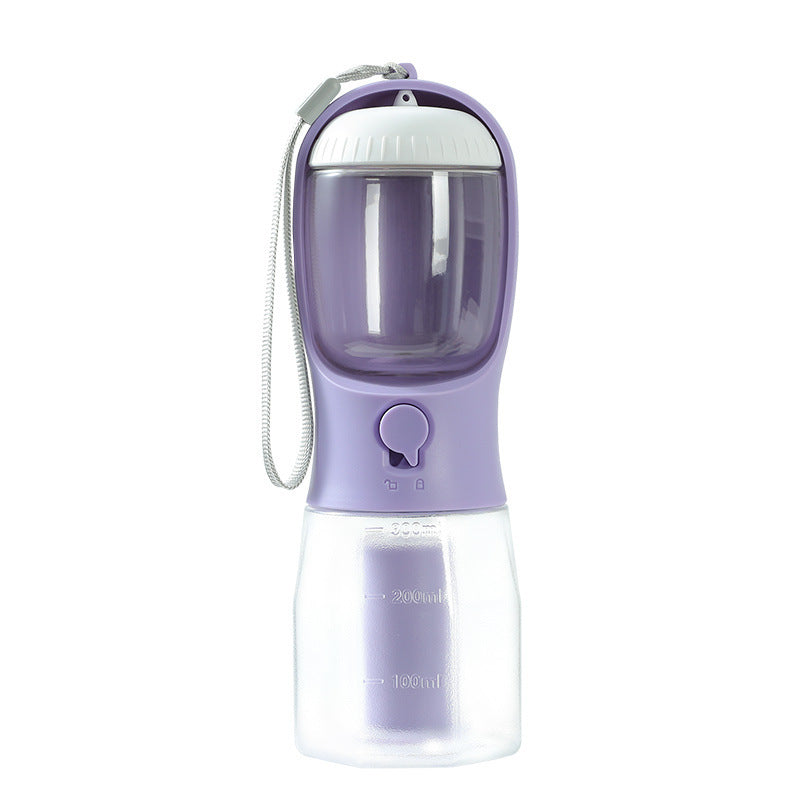 HKM-549971 Portable 3-in-1 Pet Water Bottle with Food Compartment and Waste Bag Holder