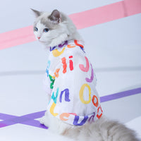 HKM-5500093 Breathable Cartoon Mesh Vest for Cats - Anti Hair Loss, Cute Design, Multiple Sizes Available