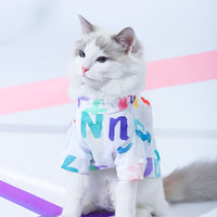 HKM-5500093 Breathable Cartoon Mesh Vest for Cats - Anti Hair Loss, Cute Design, Multiple Sizes Available