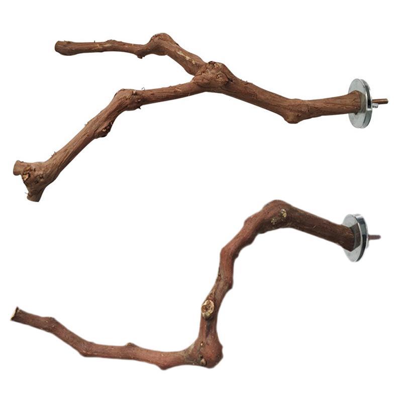 HKM-550035 Natural Grape Wood Bird Standing Stick for Parrots and Small Birds - 23-30cm Long