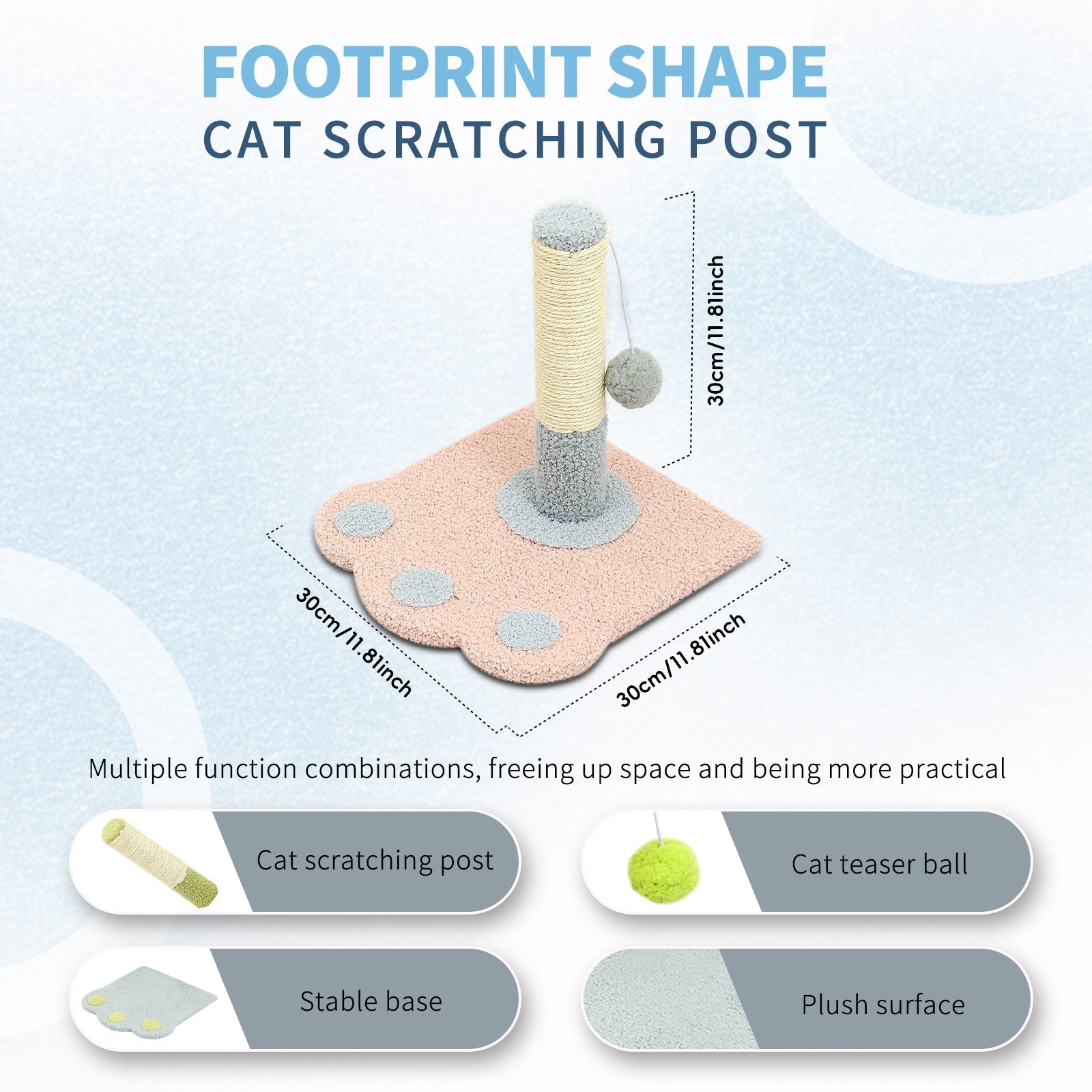 HKM-5500477 Paw Print Cat Scratch Column and Claw Grinding Play Station