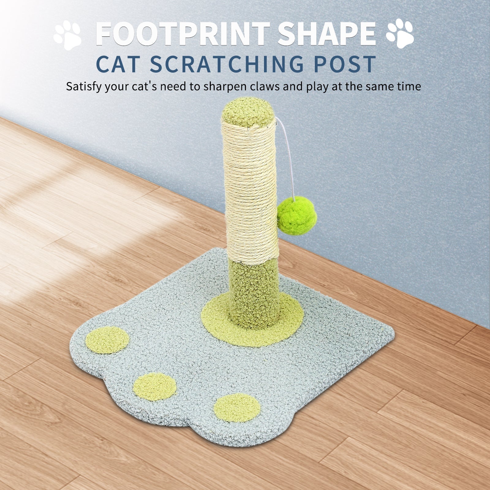 HKM-5500477 Paw Print Cat Scratch Column and Claw Grinding Play Station