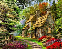 HKM-550099 Woodland House Paint by Numbers Kit, 40x50cm