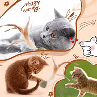 HKM-5501757 Interactive Catnip Feather Ball - Natural Compressed Cat Kicker Toy for Cats