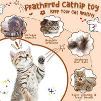 HKM-5501757 Interactive Catnip Feather Ball - Natural Compressed Cat Kicker Toy for Cats
