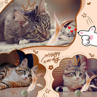 HKM-5501757 Interactive Catnip Feather Ball - Natural Compressed Cat Kicker Toy for Cats