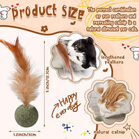 HKM-5501757 Interactive Catnip Feather Ball - Natural Compressed Cat Kicker Toy for Cats