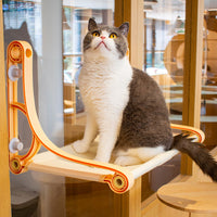 HKM-5501885 Window-Style Cat Hammock with Strong Suction Cup, Canvas & PP Material, Perfect for Sunbathing Pets