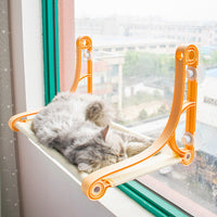 HKM-5501885 Window-Style Cat Hammock with Strong Suction Cup, Canvas & PP Material, Perfect for Sunbathing Pets