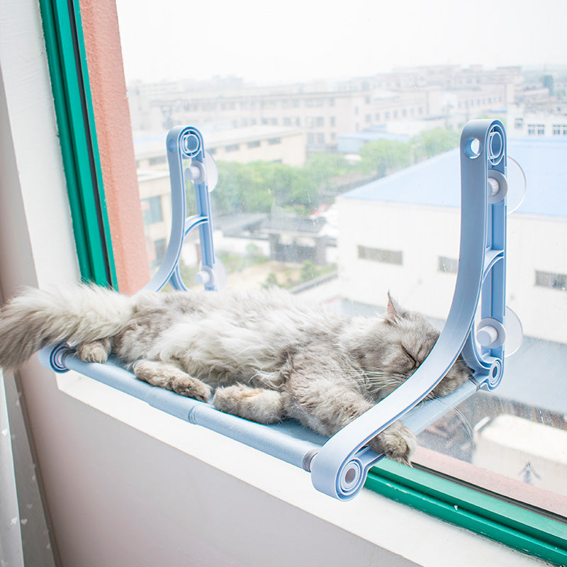 HKM-5501885 Window-Style Cat Hammock with Strong Suction Cup, Canvas & PP Material, Perfect for Sunbathing Pets