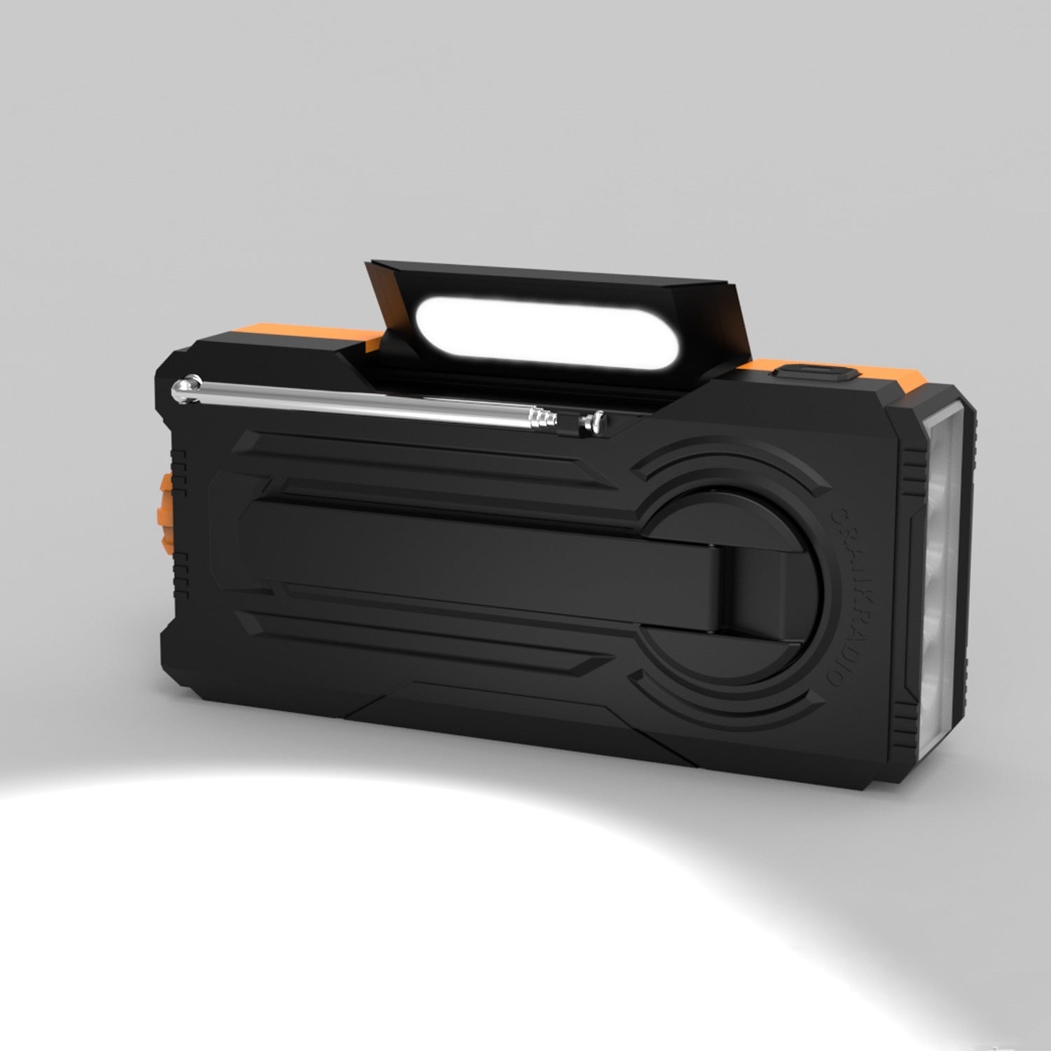 HKM-550291 Multifunctional Emergency Hand Radio with Flashlight and Reading Light, USB Charging, Compact Design
