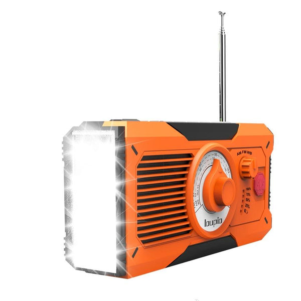 HKM-550291 Multifunctional Emergency Hand Radio with Flashlight and Reading Light, USB Charging, Compact Design