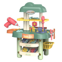 HKM-550355 141 Pcs DIY Electric Drill Toy Workshop Set for Kids Age 3+ - Engineering Tool Set with Puzzle Blocks