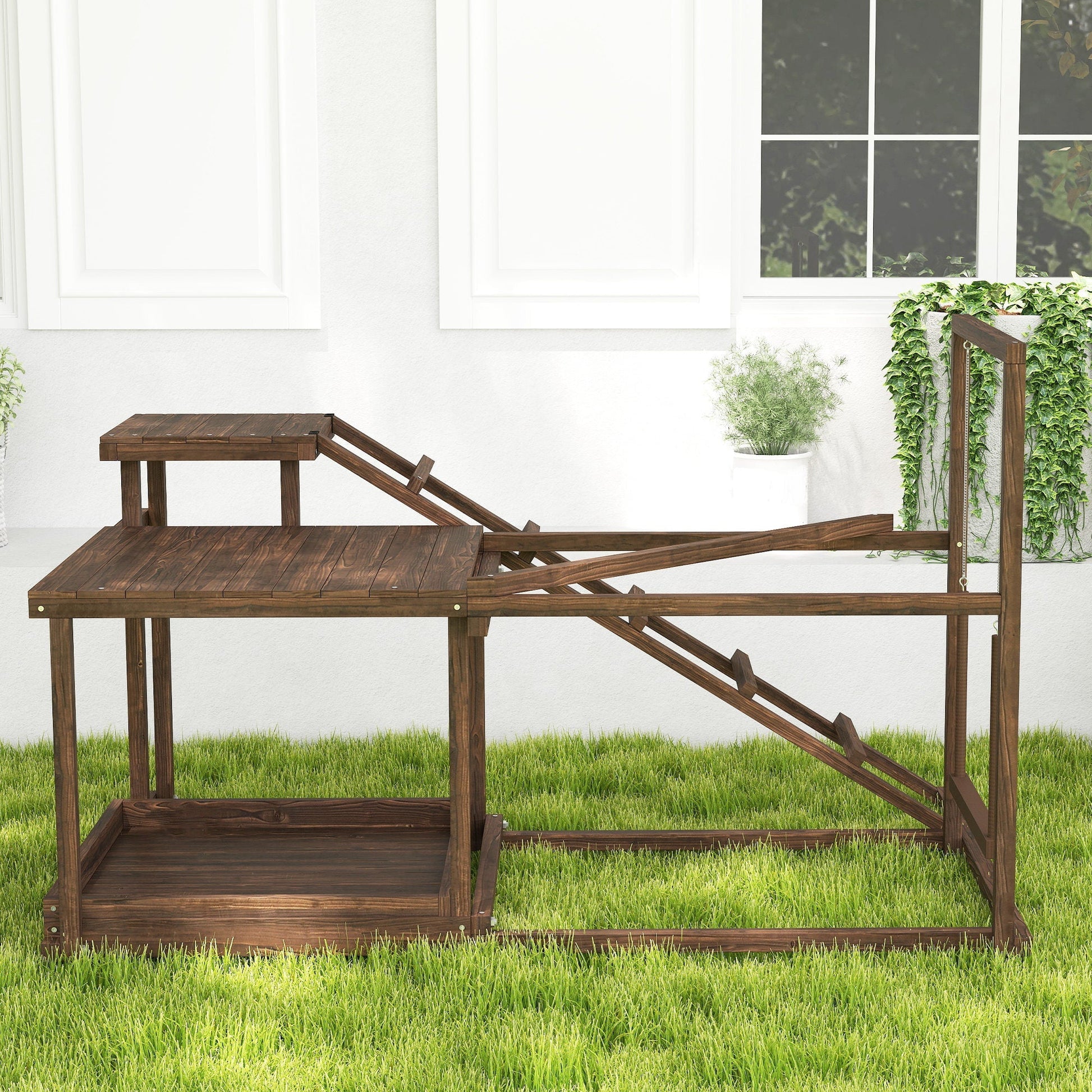 HKM-5503933 Chicken Activity Play Set with Multi-Level Perch and Swing for Enrichment