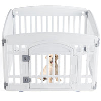 HKM-550419 Pet Playpen for Small to Medium Dogs - Safe, Durable, Adjustable, and Portable Indoor/Outdoor Fence with Rounded Corners, 4-Panel and 6-Panel Options Available