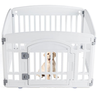 HKM-550419 Pet Playpen for Small to Medium Dogs - Safe, Durable, Adjustable, and Portable Indoor/Outdoor Fence with Rounded Corners, 4-Panel and 6-Panel Options Available