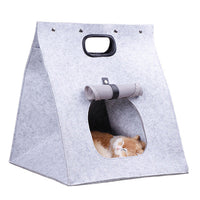 HKM-5504317 Breathable Felt Cat Litter in Light Gray and Light Brown - Medium Size
