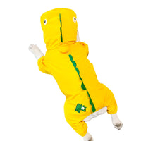 HKM-5504445 Cute Dinosaur Raincoat for Pets - Waterproof Polyester, Breathable Mesh, Available in Multiple Sizes
