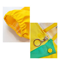 HKM-5504445 Cute Dinosaur Raincoat for Pets - Waterproof Polyester, Breathable Mesh, Available in Multiple Sizes