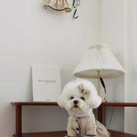 HKM-5507645 Princess Skirt for Pets, Comfortable Cotton Dress with Hairpin, Available in Beige, XS to 2XL