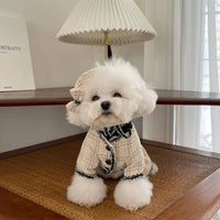 HKM-5507645 Princess Skirt for Pets, Comfortable Cotton Dress with Hairpin, Available in Beige, XS to 2XL