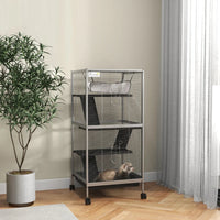 HKM-5509693 Spacious Rolling Small Animal Cage with Hammock and Removable Tray for Ferrets and Chinchillas