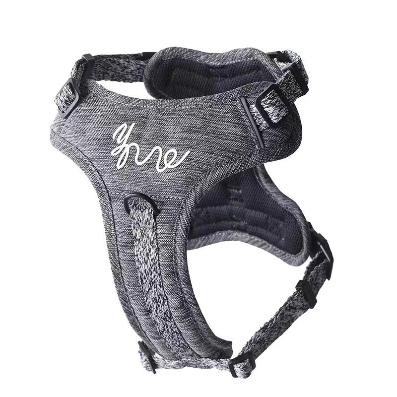 HKM-5509821 Portable Dog Vest with Leash Attachment - Outdoor Pet Gear in Green, Black, and Purple
