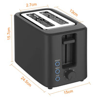 HKM-550995 Two-Slice Electric Toaster with Defrost, Reheat, Cancel Functions and 7-Level Browning Control, 700W, 100V-240V